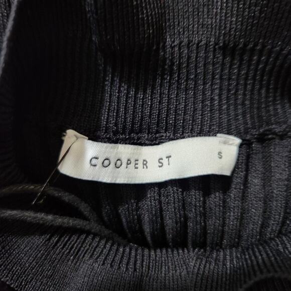 Cooper St Hilton Knit Top High Neck Short Sleeve Black Women's Small New Sample - Picture 10 of 11